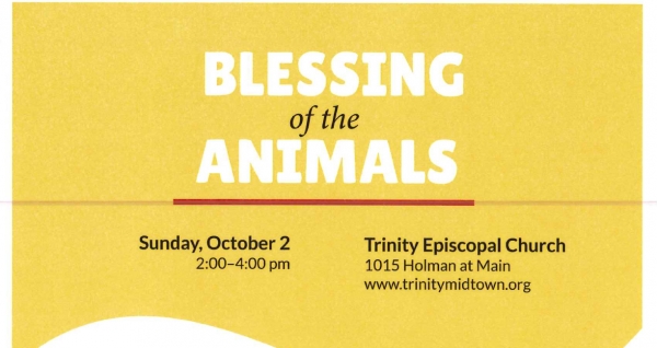 Trinity's 21st Annual Blessing of the Animals is coming Sunday, October 2nd